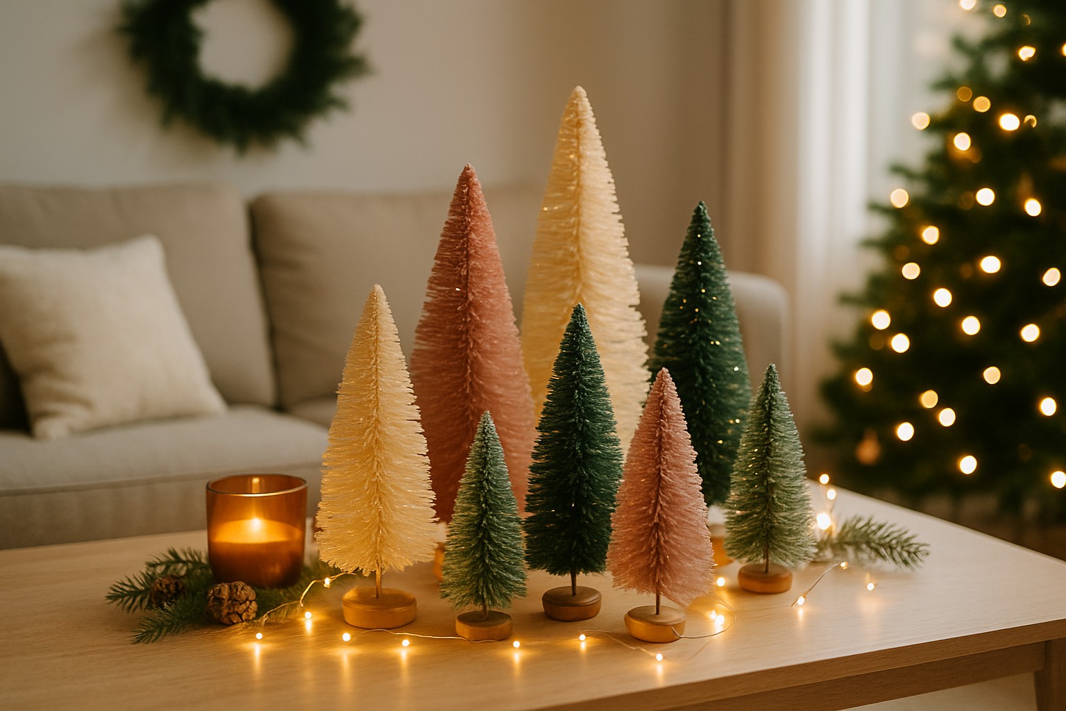 Decorate with Bottle Brush Trees on a Budget