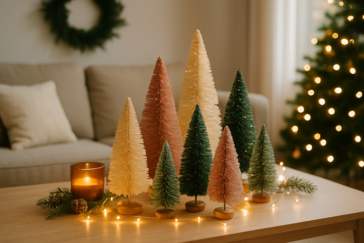 Decorate with Bottle Brush Trees on a Budget