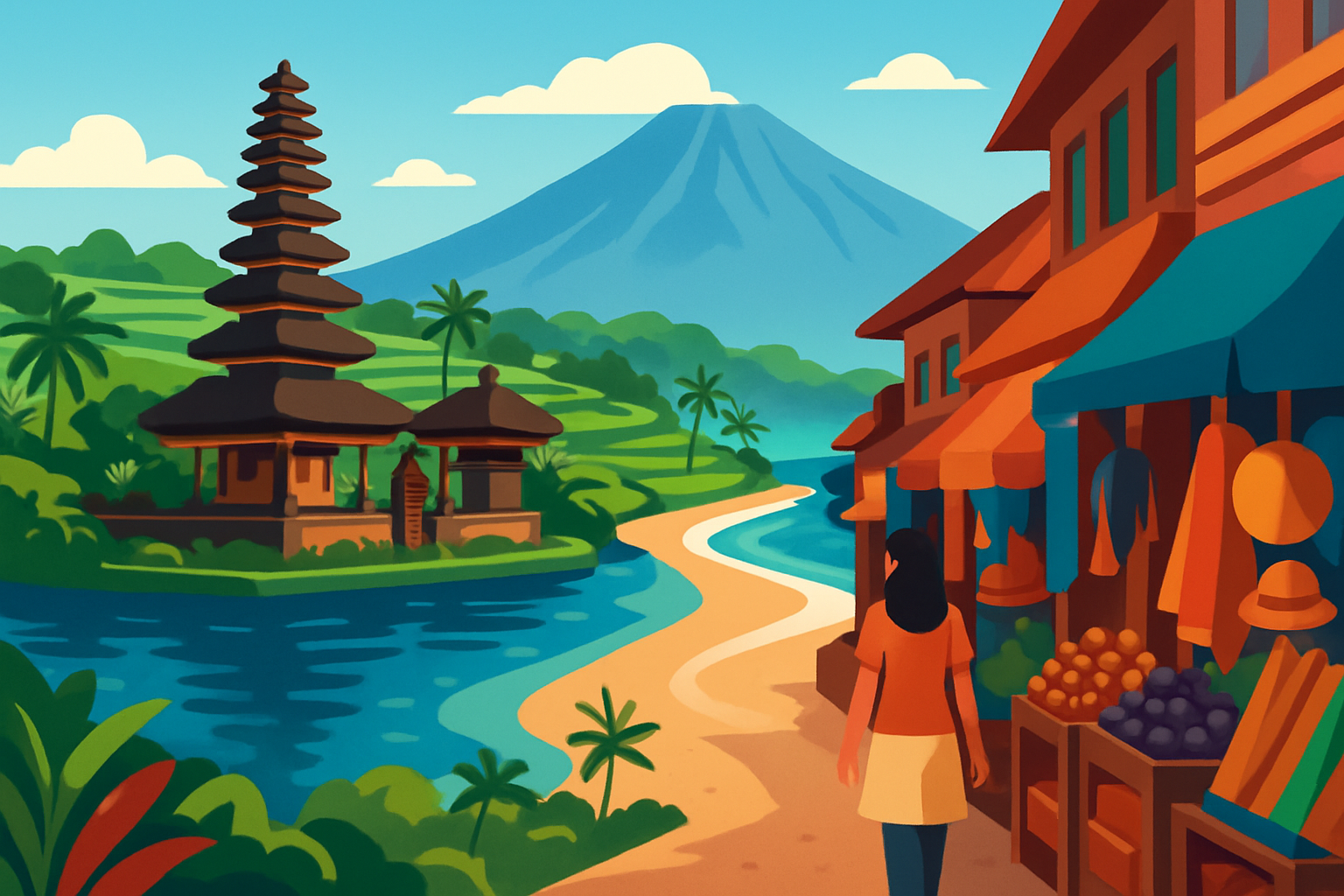 A collage capturing Indonesia