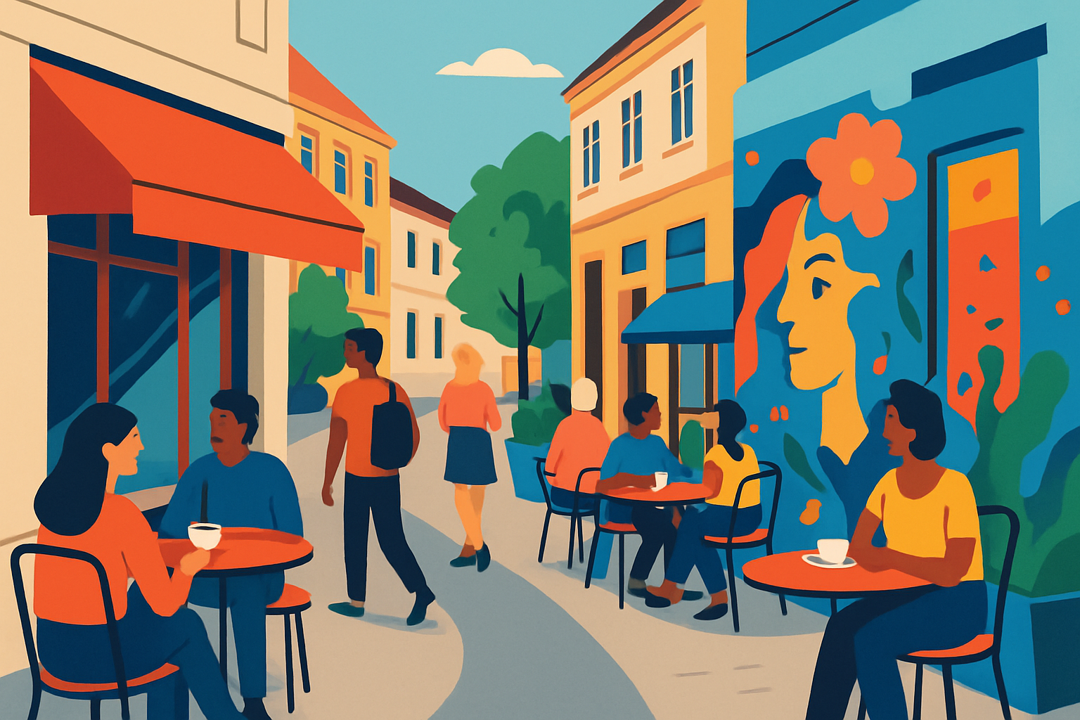 A lively street in one of Vienna