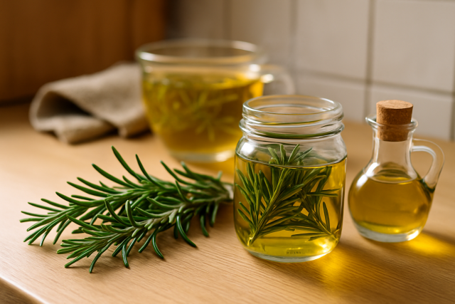 Making Rosemary Oil for Hair Growth With Fresh Herbs