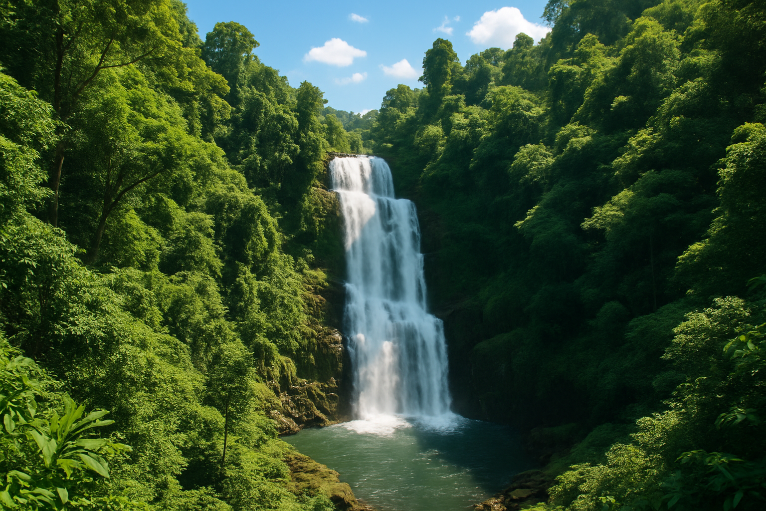 Haew Narok Waterfall cascading through the vibrant greenery of Khao Yai National Park