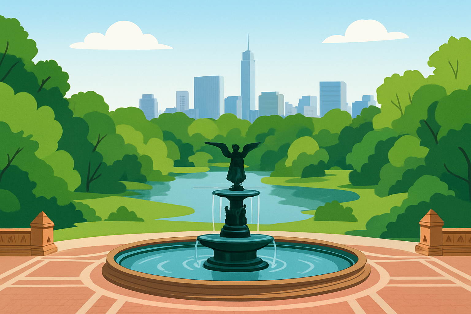A peaceful scene of Central Park