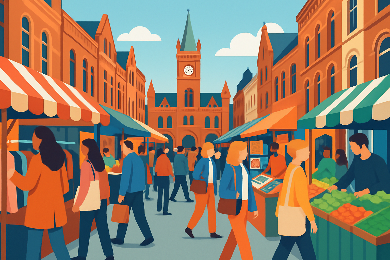 Dublin Flea Market bustling with locals and visitors hunting for unique treasures in a lively setting.